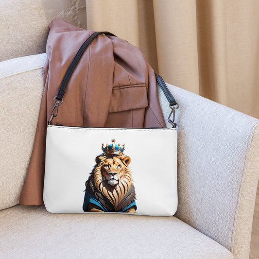 Crossbody bag - Lion with Blue Attire and Crown