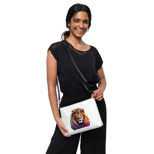 Crossbody bag - Lion with Colorful Mane and Crown