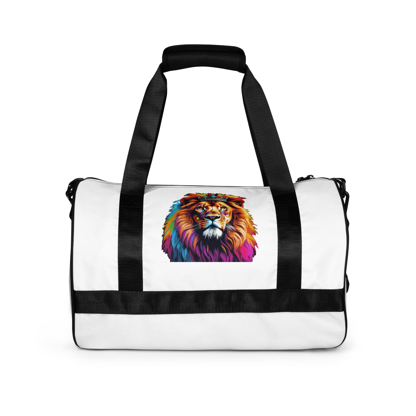 All-over print gym bag - Lion with Colorful Mane and Crown