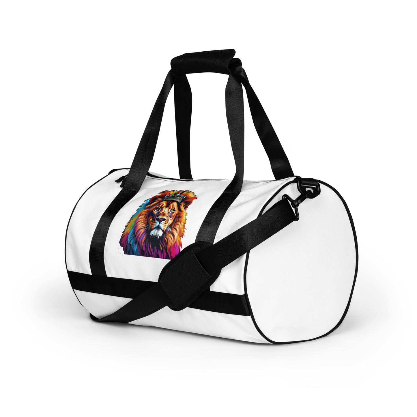 All-over print gym bag - Lion with Colorful Mane and Crown