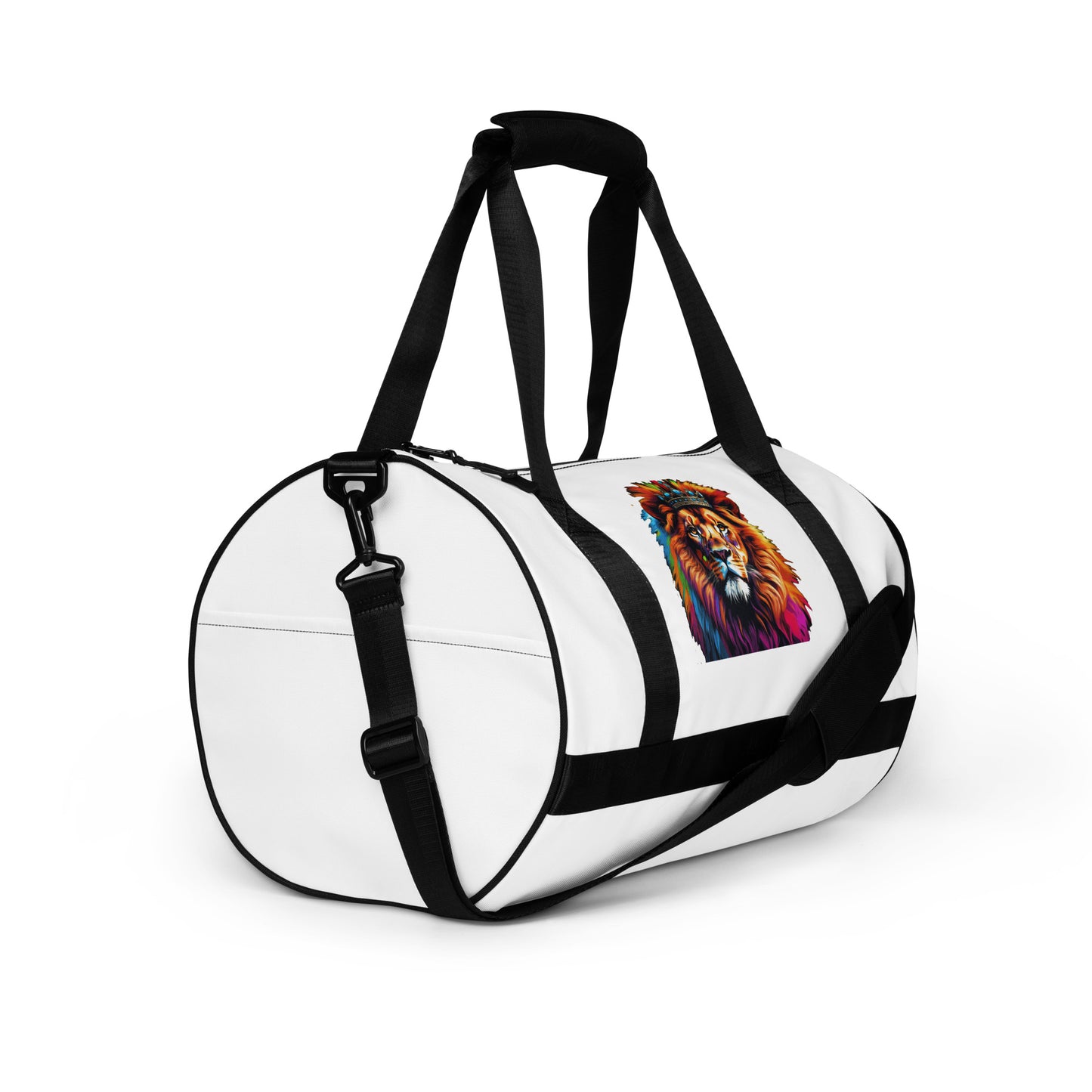 All-over print gym bag - Lion with Colorful Mane and Crown