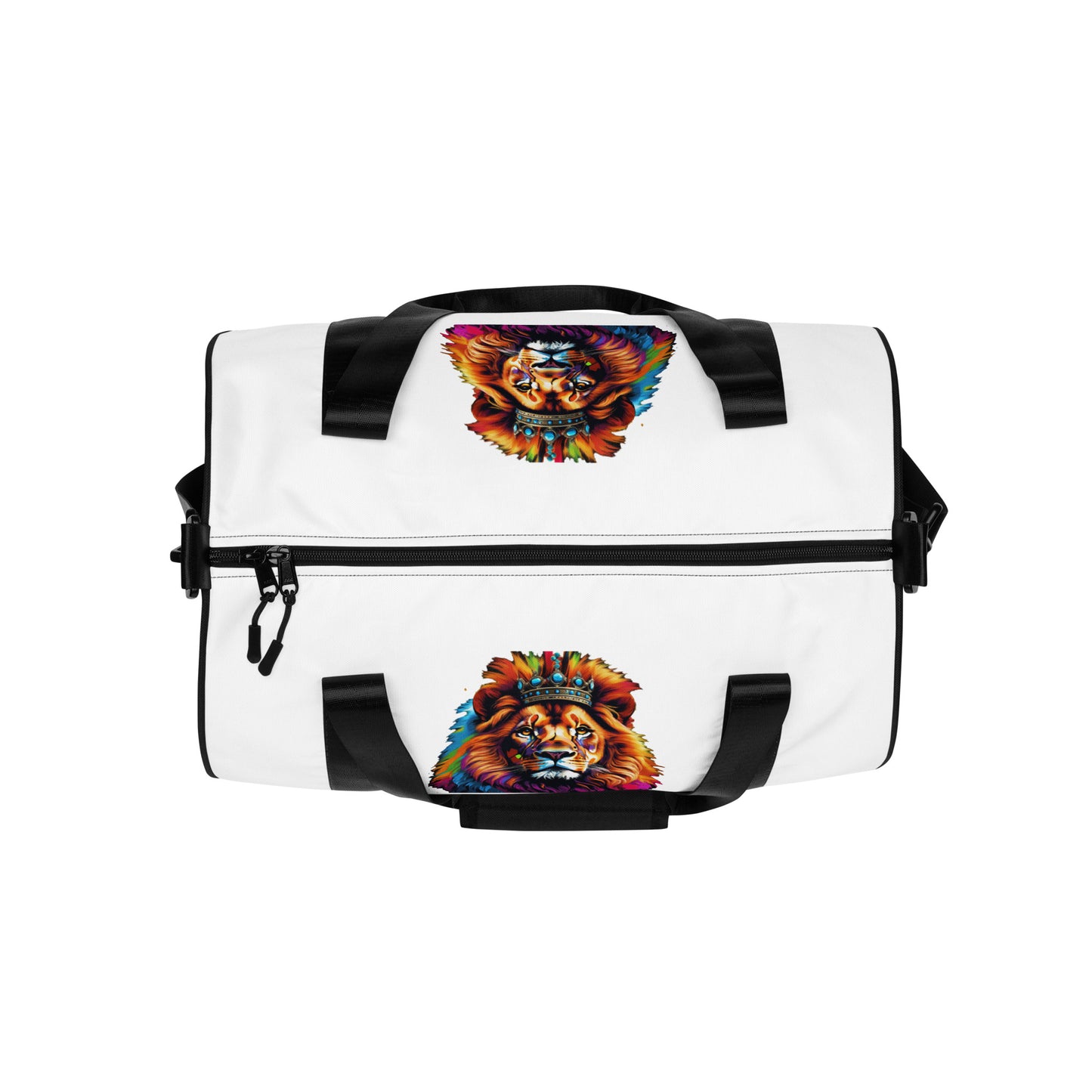 All-over print gym bag - Lion with Colorful Mane and Crown