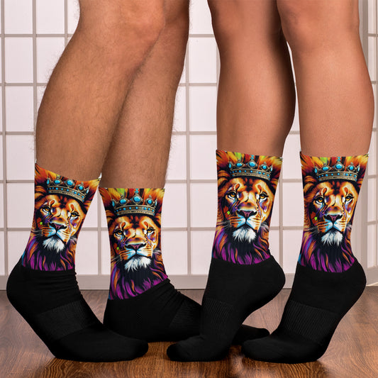 Socks - Lion with Colorful Mane and Crown