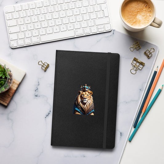 Hardcover bound notebook - Lion with Blue Attire and Crown