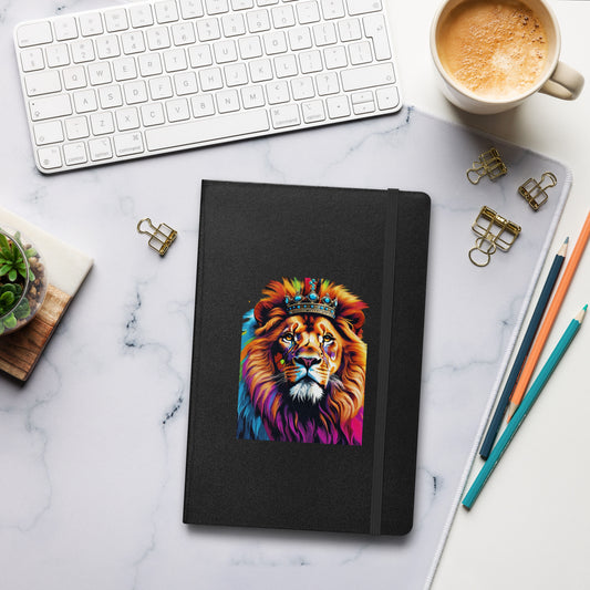 Hardcover bound notebook - Lion with Colorful Mane and Crown