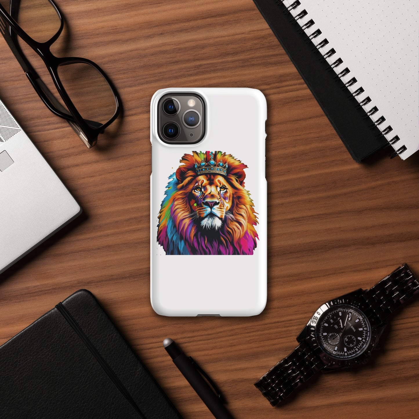 Snap case for iPhone® - Lion with Colorful Mane and Crown