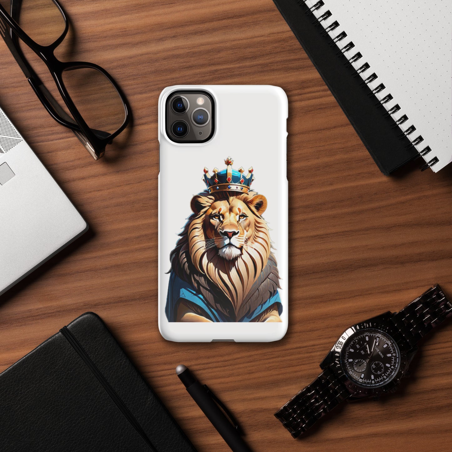 Snap case for iPhone® - Lion with Blue Attire and Crown