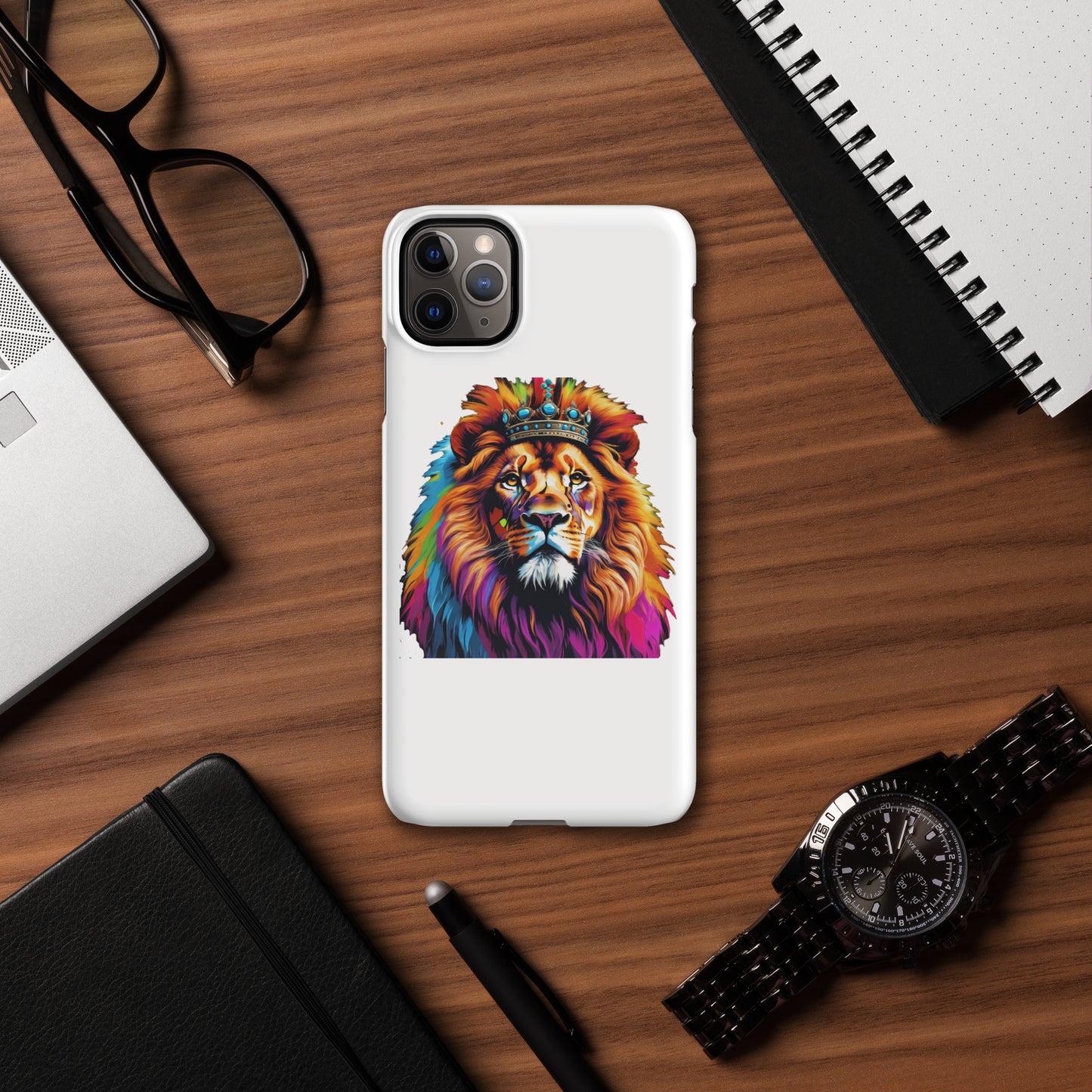 Snap case for iPhone® - Lion with Colorful Mane and Crown