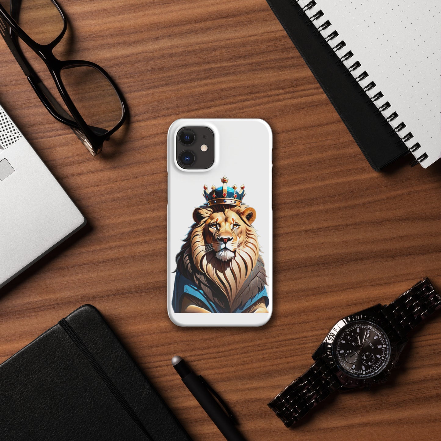 Snap case for iPhone® - Lion with Blue Attire and Crown