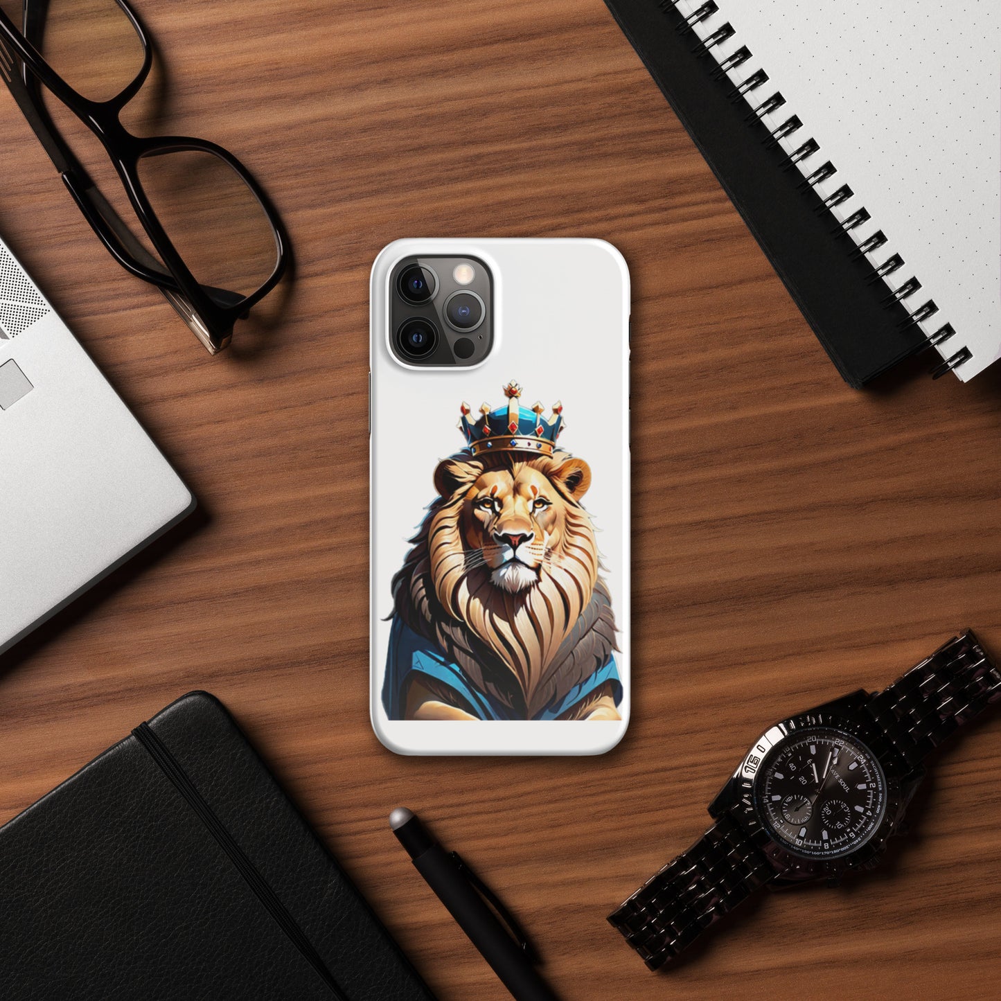 Snap case for iPhone® - Lion with Blue Attire and Crown