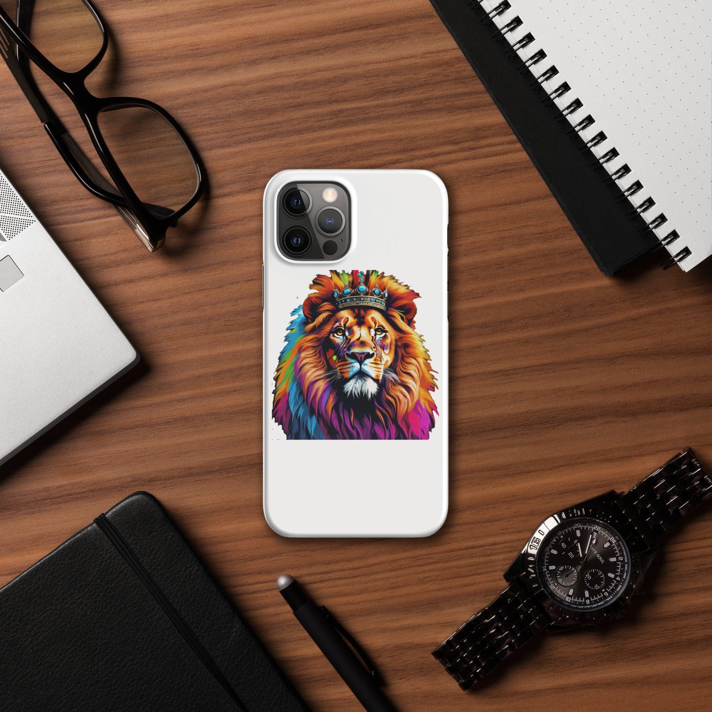 Snap case for iPhone® - Lion with Colorful Mane and Crown