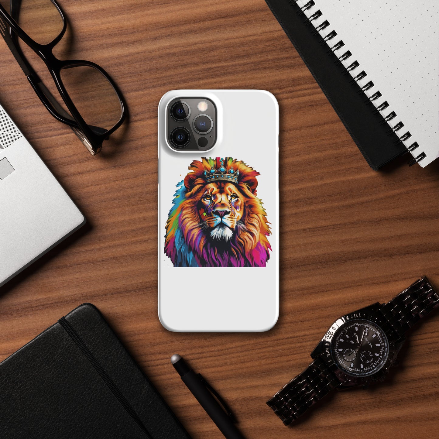 Snap case for iPhone® - Lion with Colorful Mane and Crown