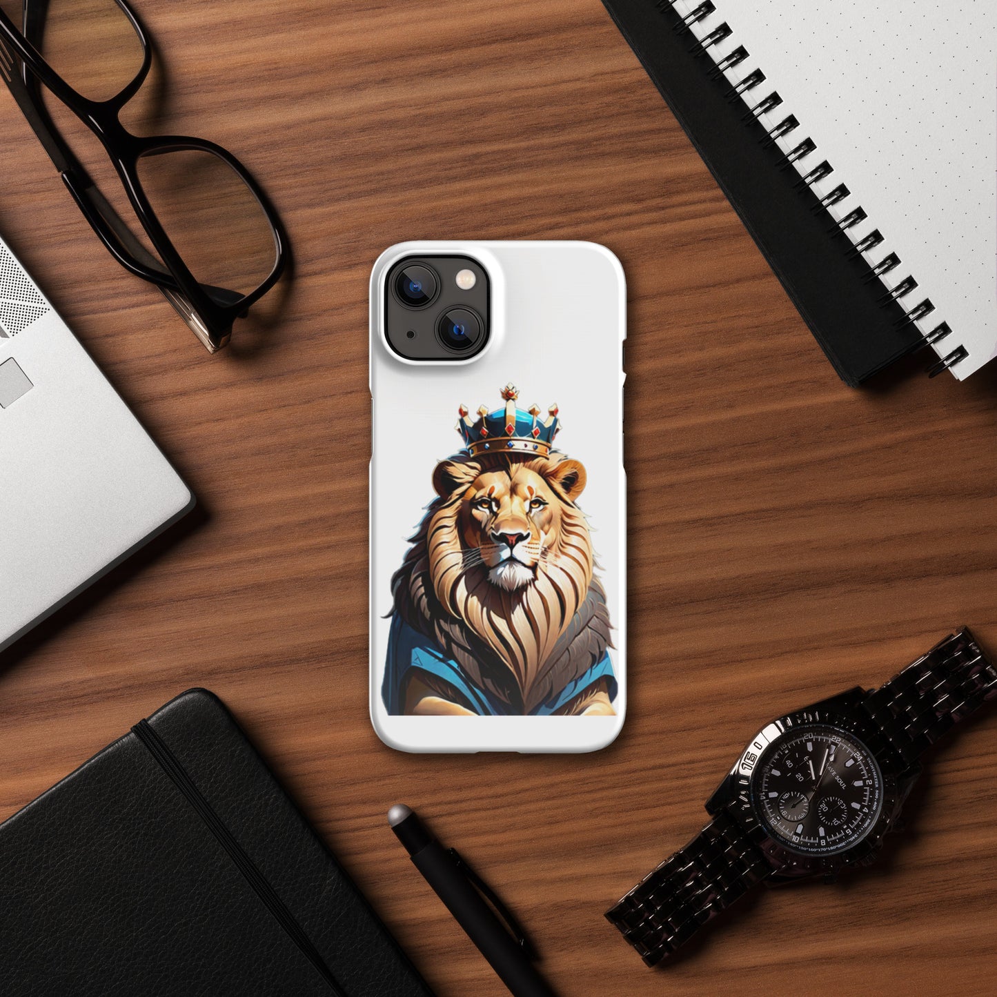 Snap case for iPhone® - Lion with Blue Attire and Crown