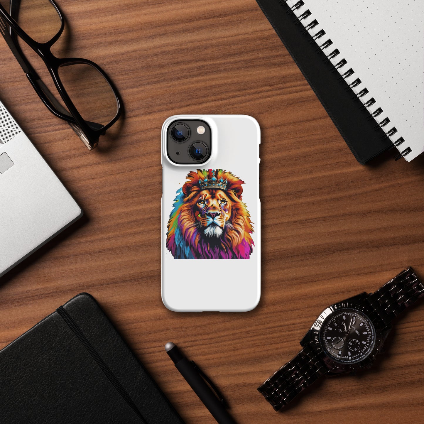 Snap case for iPhone® - Lion with Colorful Mane and Crown