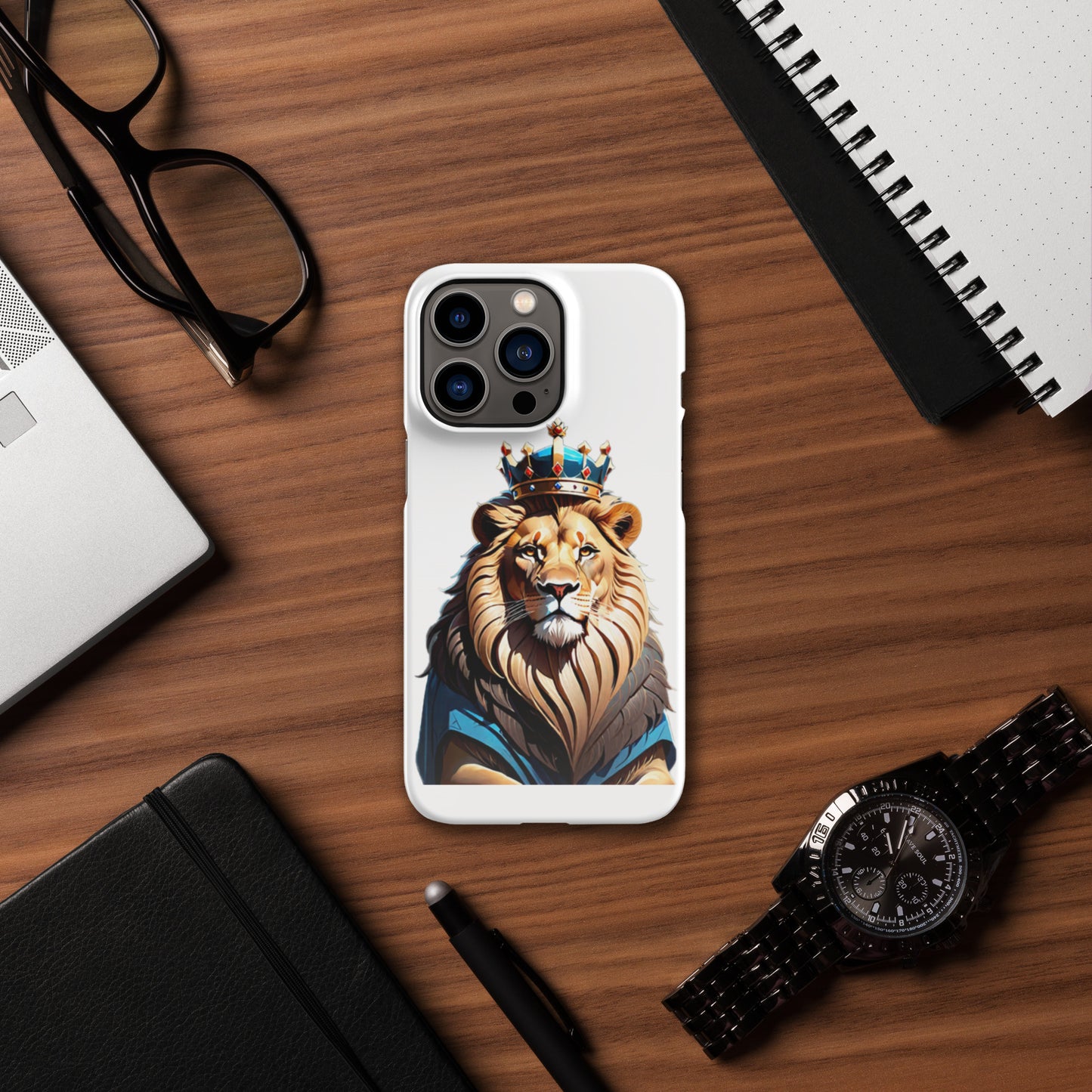 Snap case for iPhone® - Lion with Blue Attire and Crown