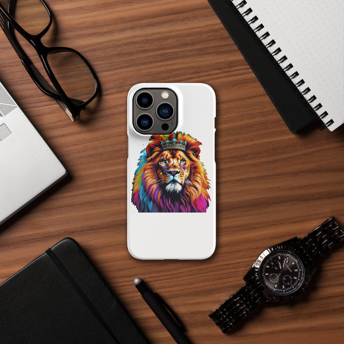 Snap case for iPhone® - Lion with Colorful Mane and Crown