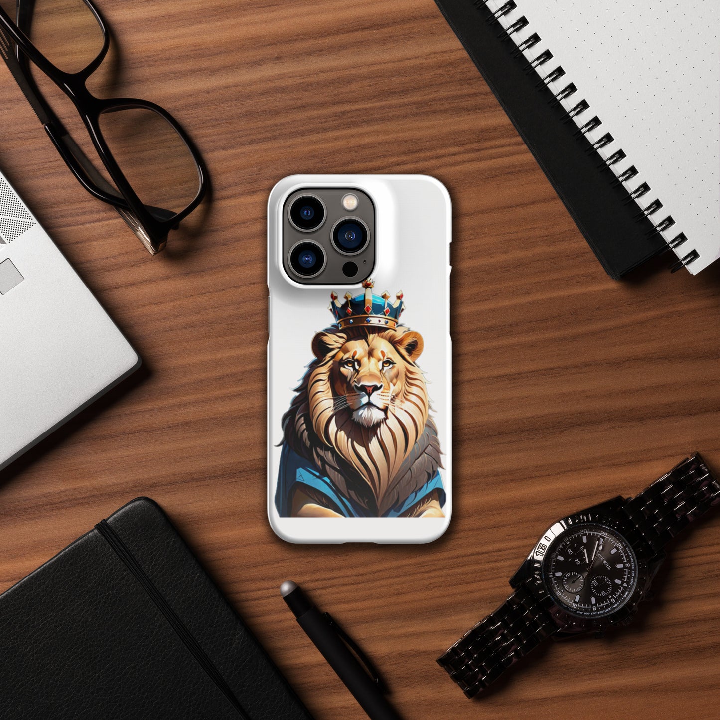 Snap case for iPhone® - Lion with Blue Attire and Crown