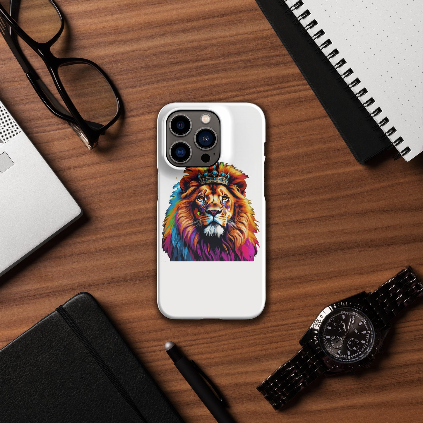 Snap case for iPhone® - Lion with Colorful Mane and Crown