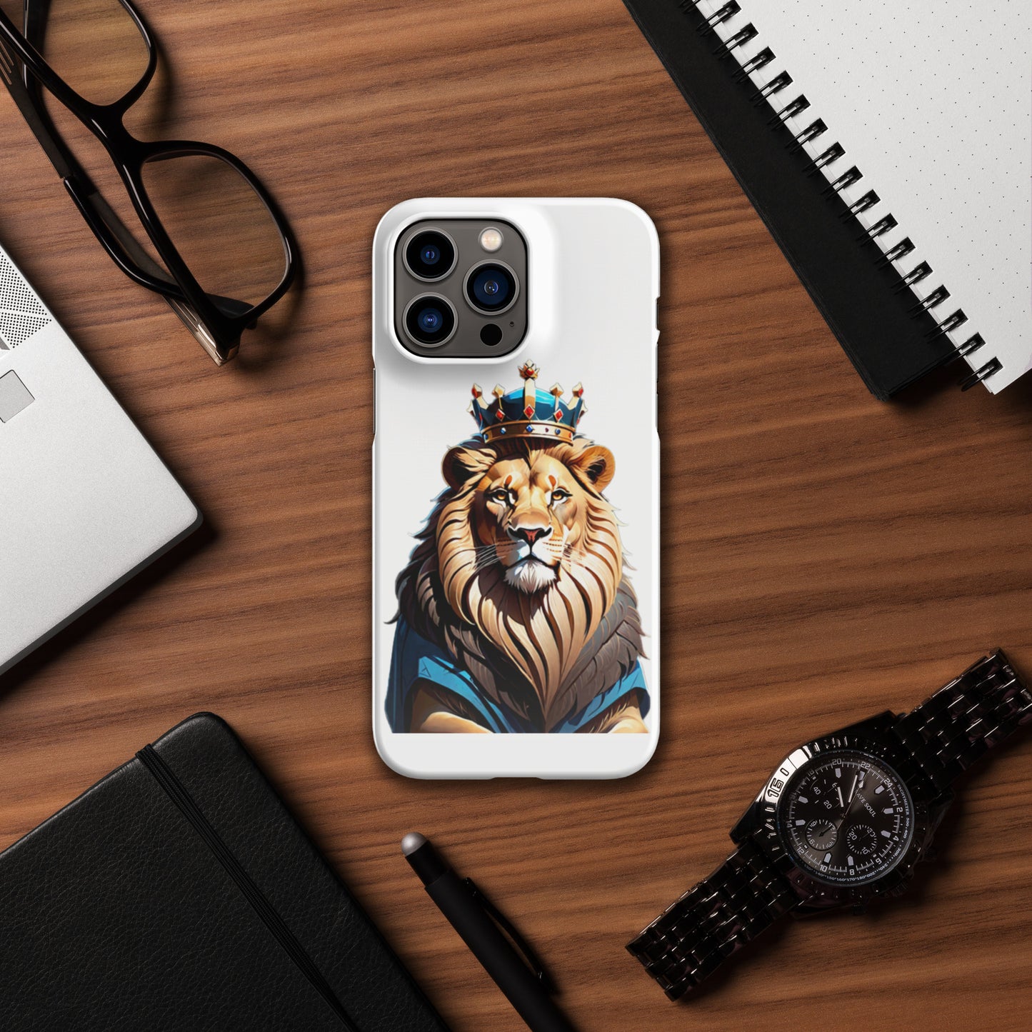 Snap case for iPhone® - Lion with Blue Attire and Crown