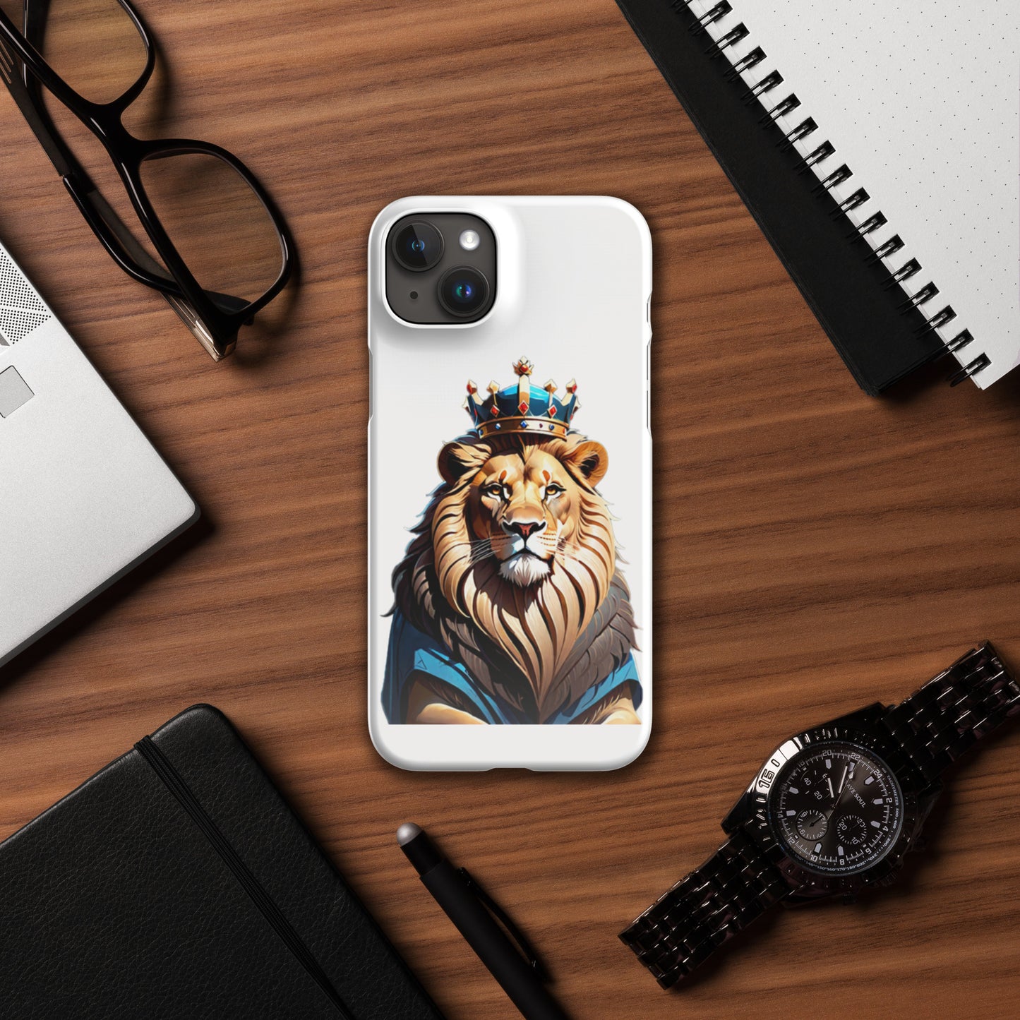 Snap case for iPhone® - Lion with Blue Attire and Crown