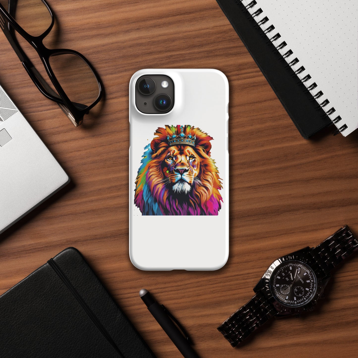 Snap case for iPhone® - Lion with Colorful Mane and Crown