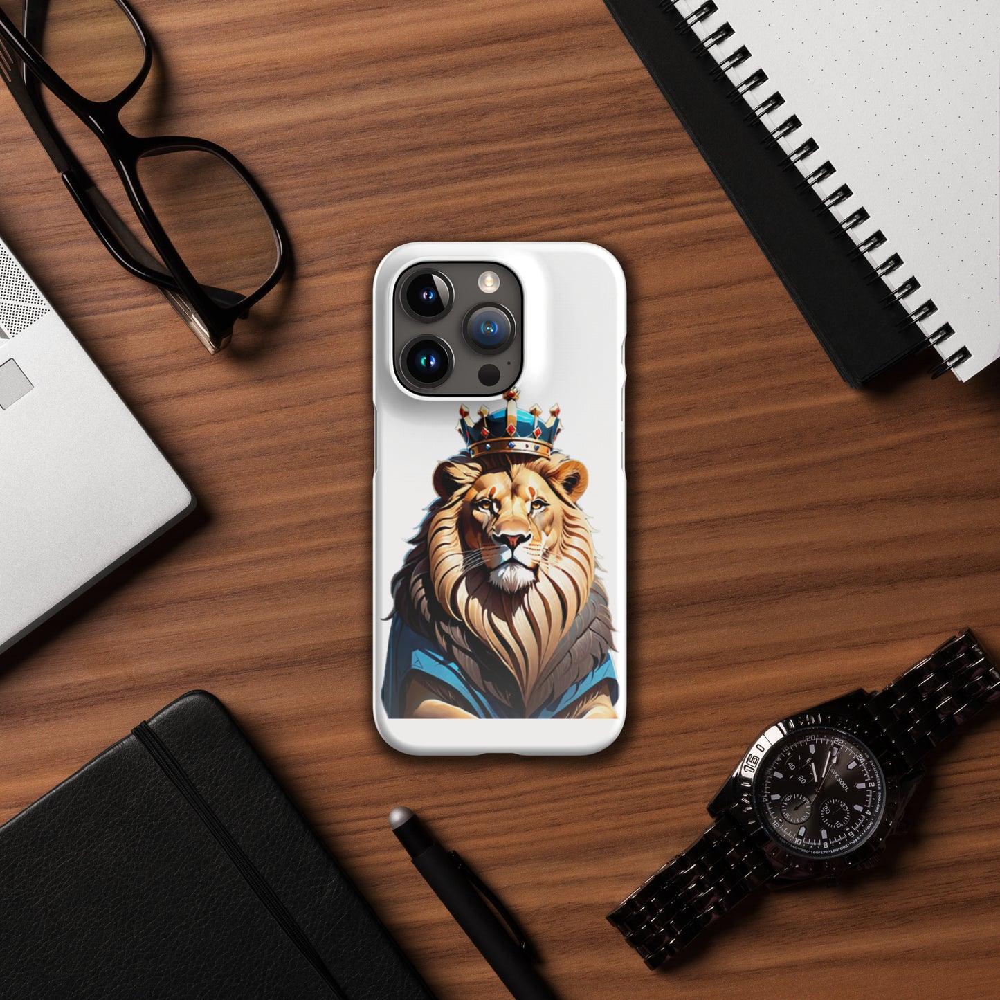 Snap case for iPhone® - Lion with Blue Attire and Crown