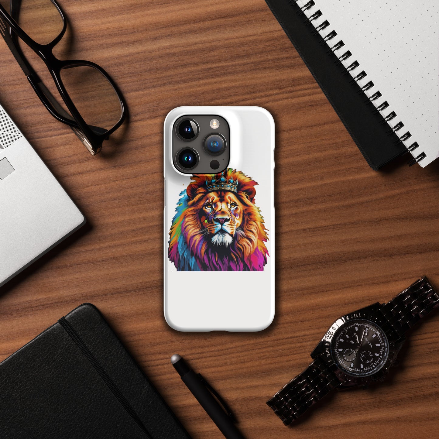 Snap case for iPhone® - Lion with Colorful Mane and Crown