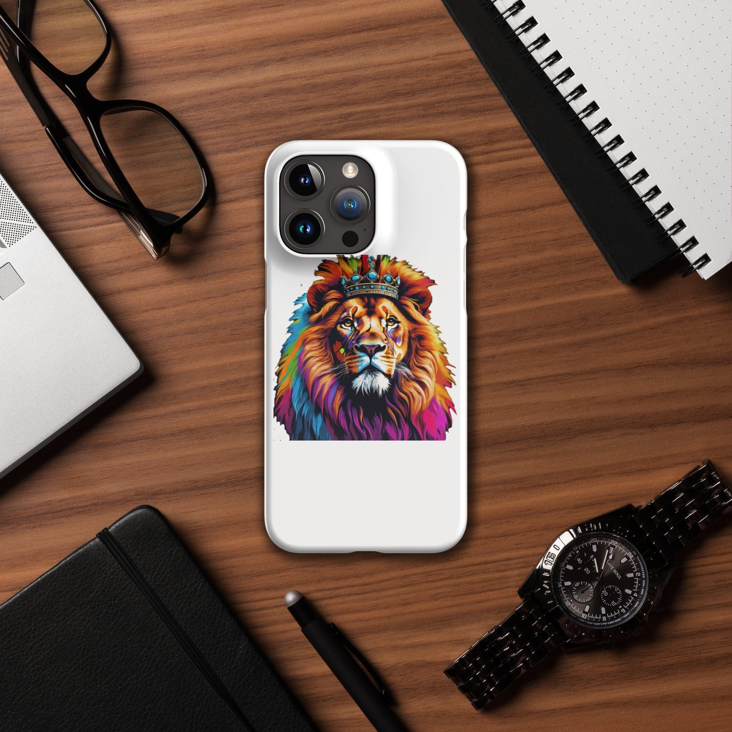 Snap case for iPhone® - Lion with Colorful Mane and Crown