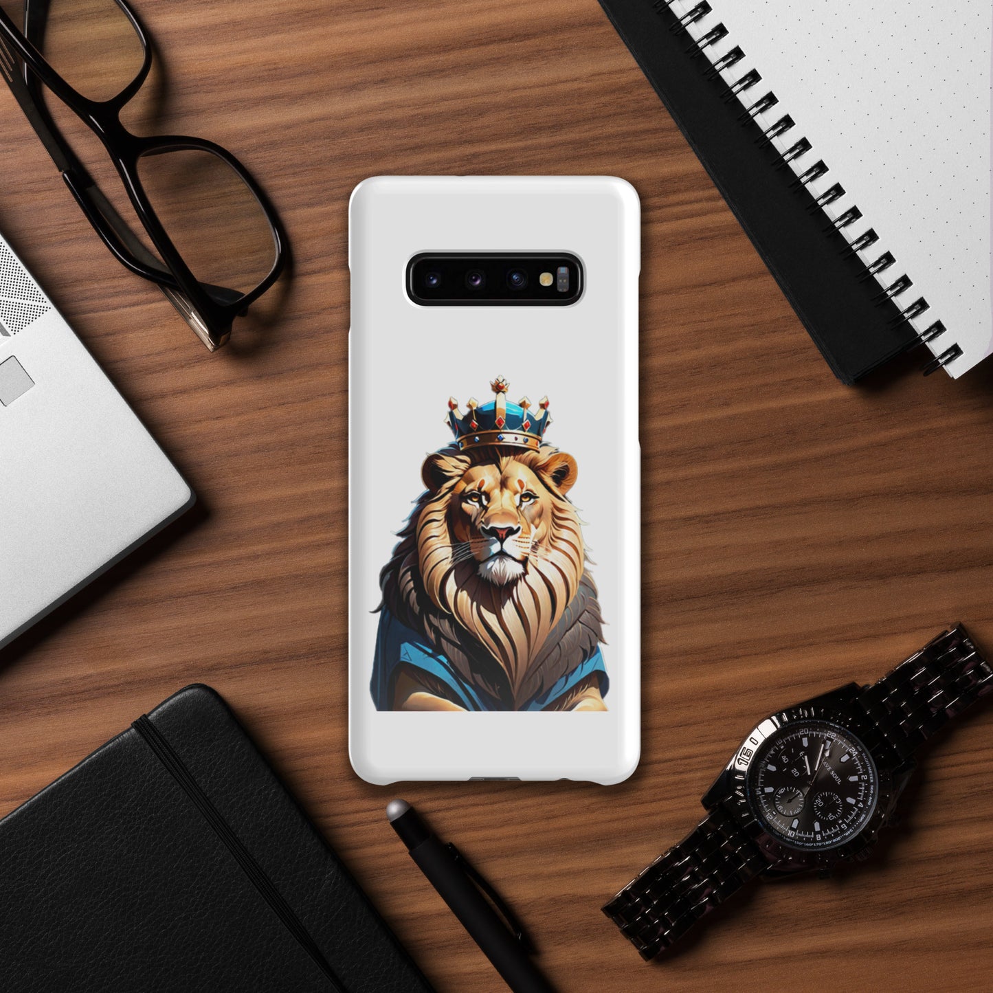 Snap case for Samsung® - Lion with Blue Attire and Crown