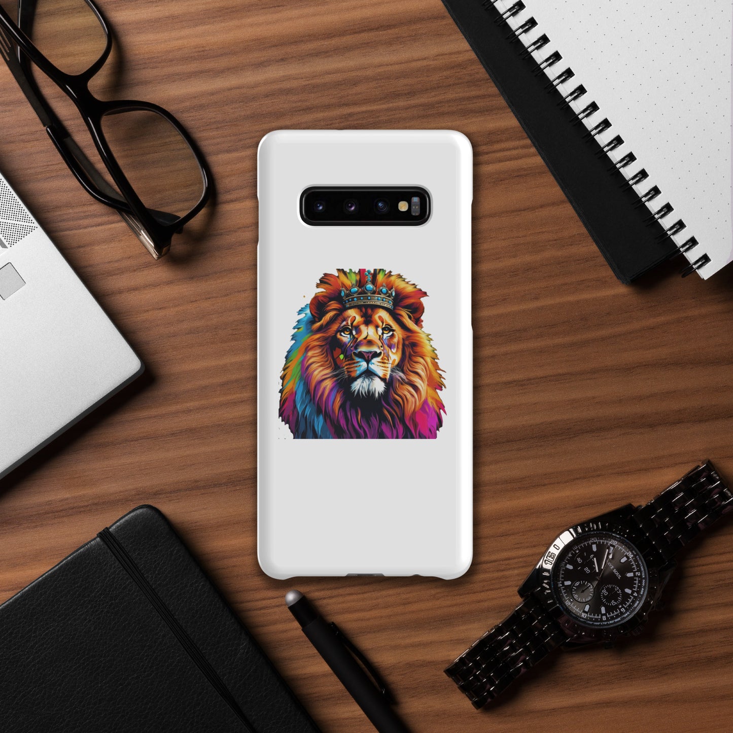 Snap case for Samsung® - Lion with Colorful Mane and Crown