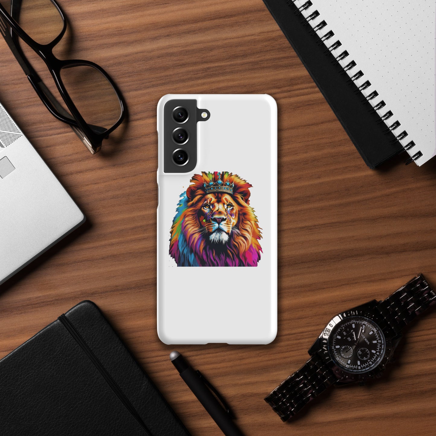 Snap case for Samsung® - Lion with Colorful Mane and Crown