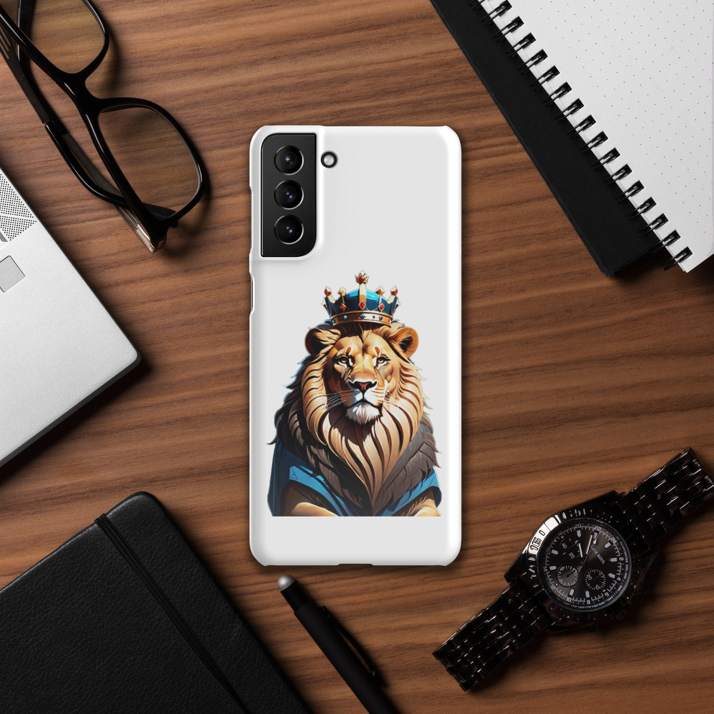 Snap case for Samsung® - Lion with Blue Attire and Crown