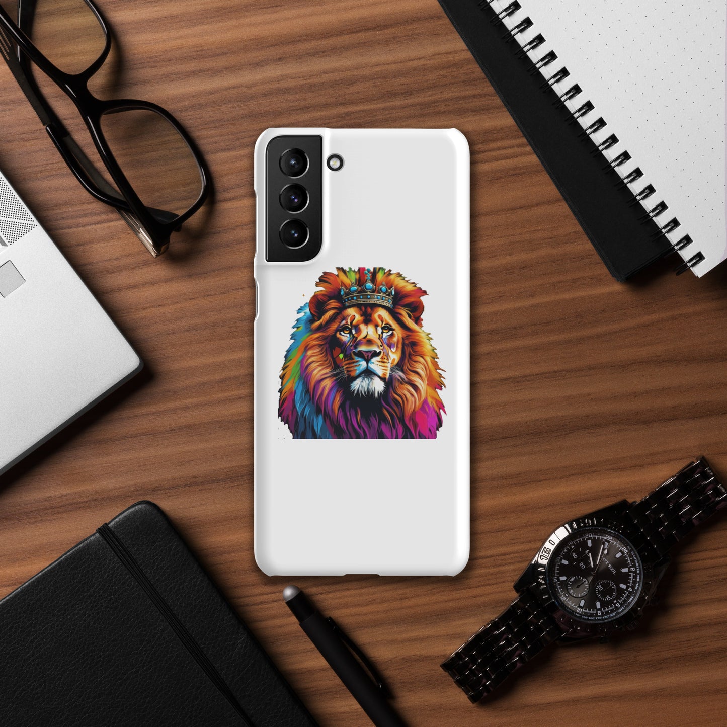 Snap case for Samsung® - Lion with Colorful Mane and Crown