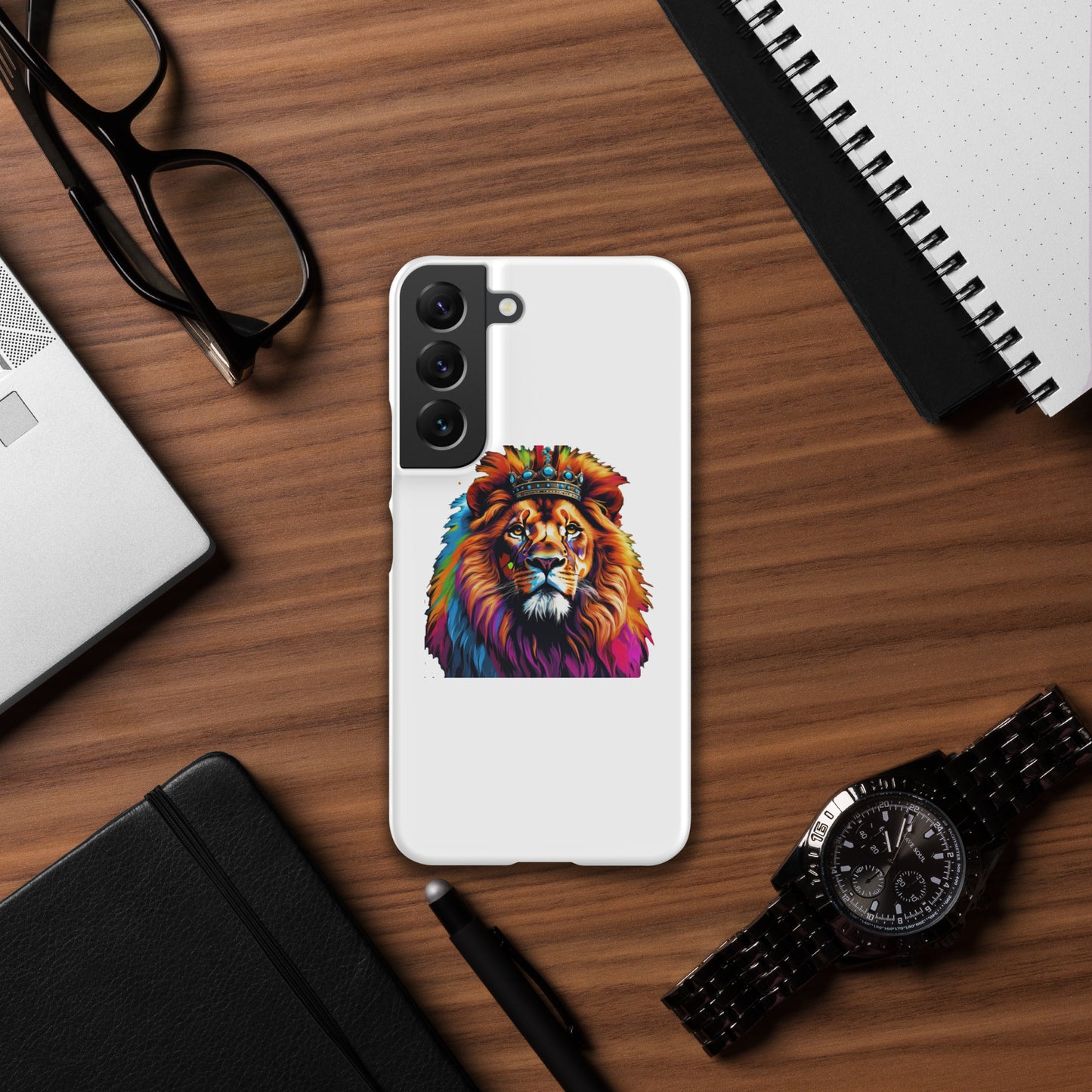 Snap case for Samsung® - Lion with Colorful Mane and Crown