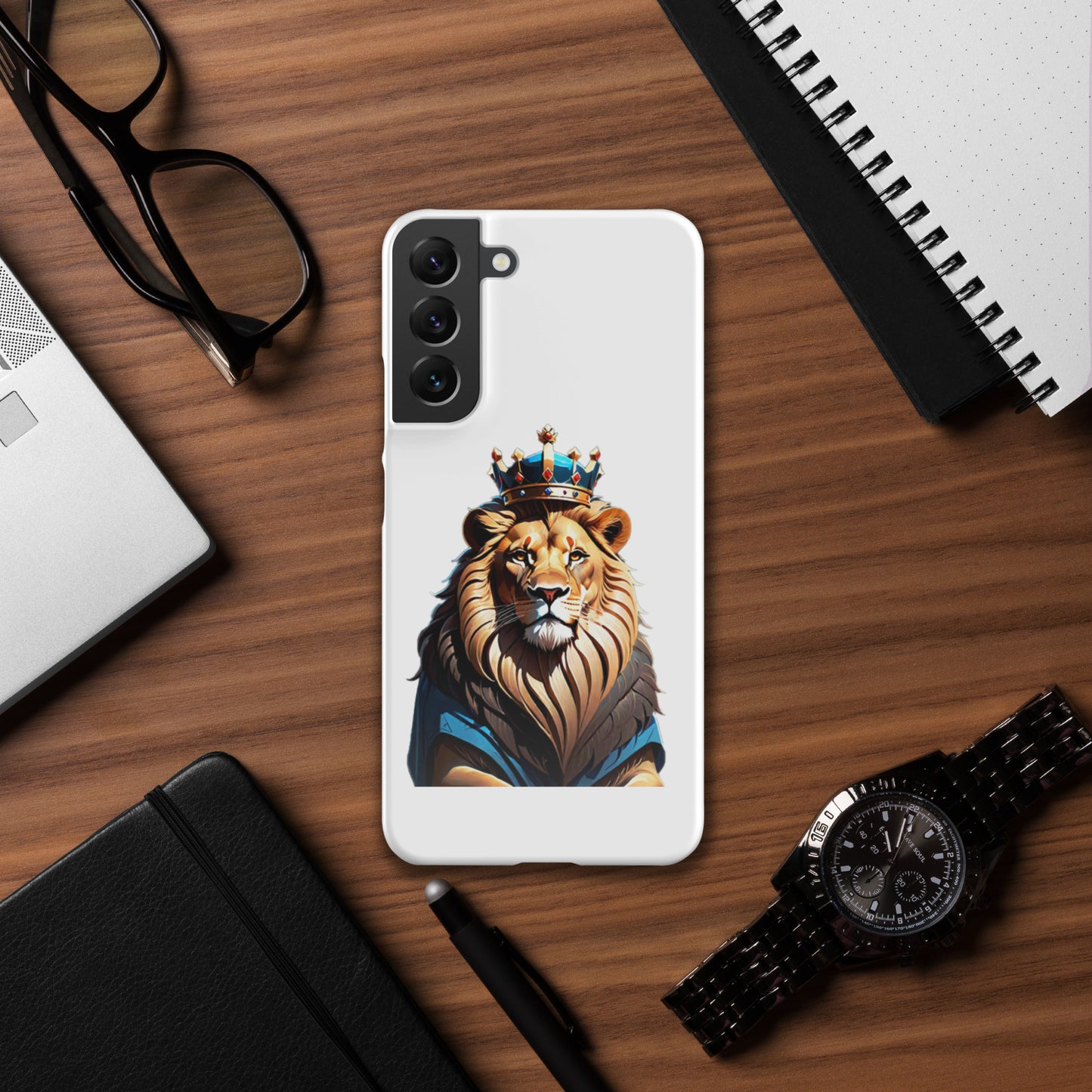 Snap case for Samsung® - Lion with Blue Attire and Crown