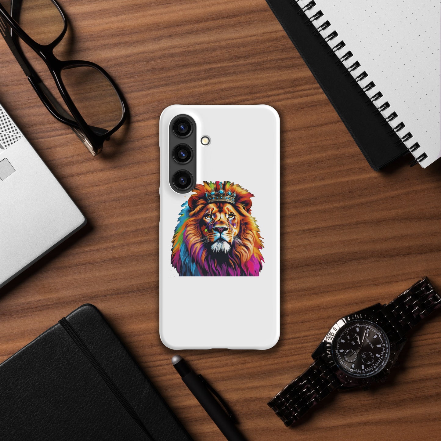 Snap case for Samsung® - Lion with Colorful Mane and Crown