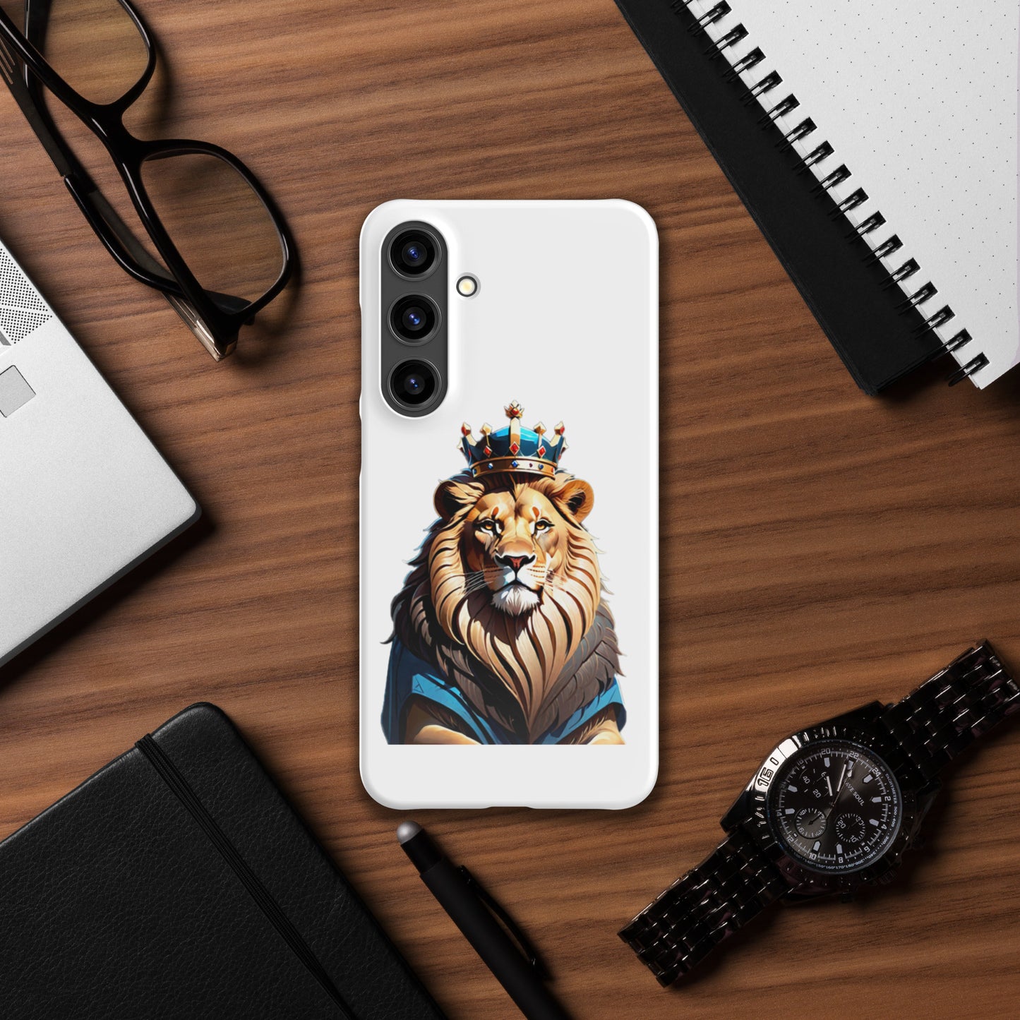 Snap case for Samsung® - Lion with Blue Attire and Crown