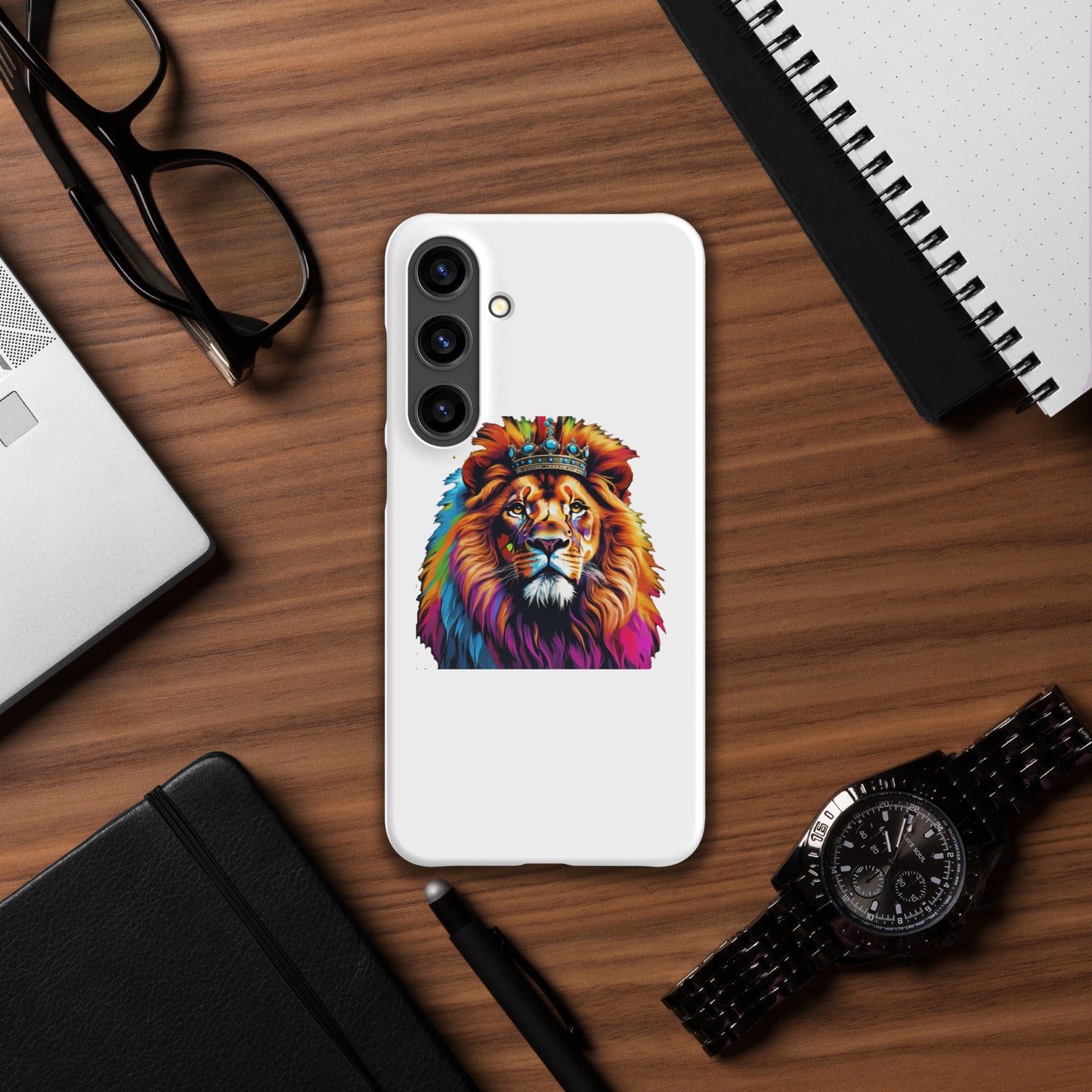 Snap case for Samsung® - Lion with Colorful Mane and Crown