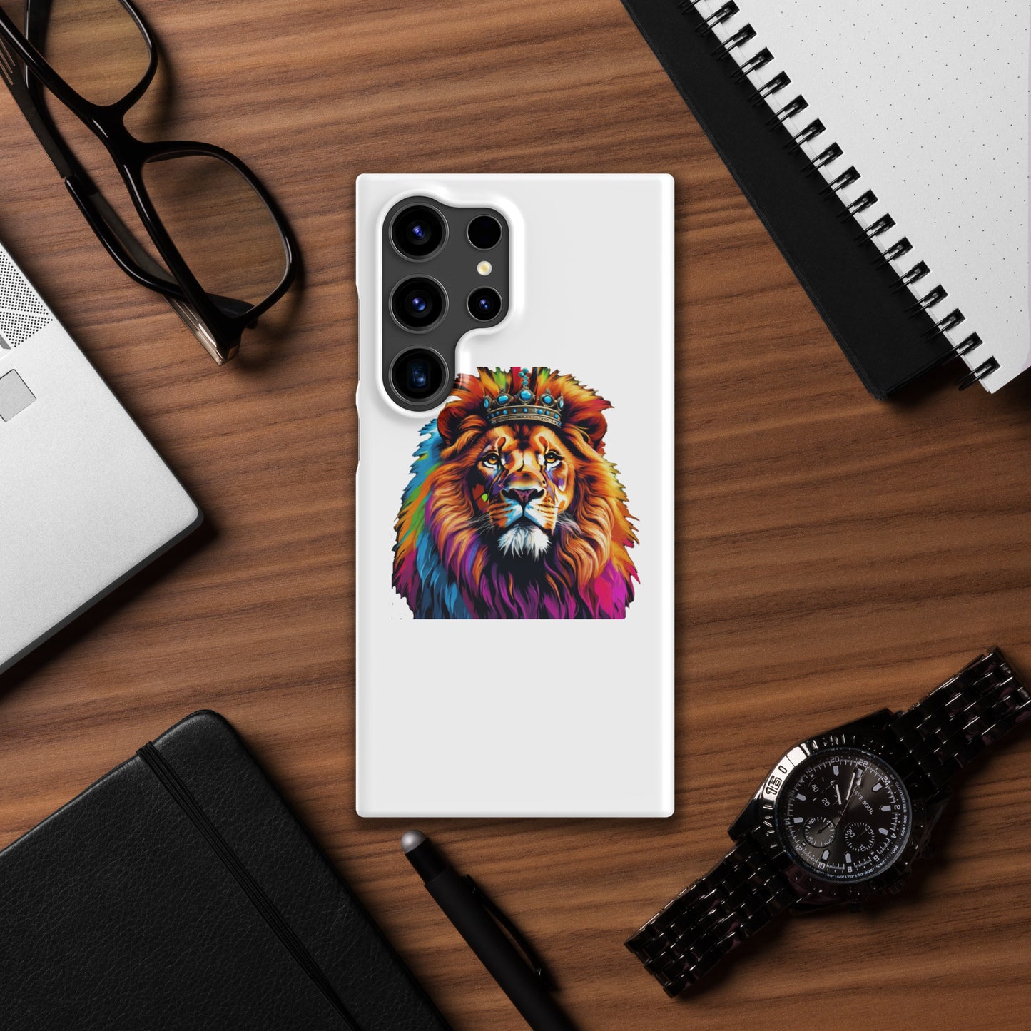 Snap case for Samsung® - Lion with Colorful Mane and Crown