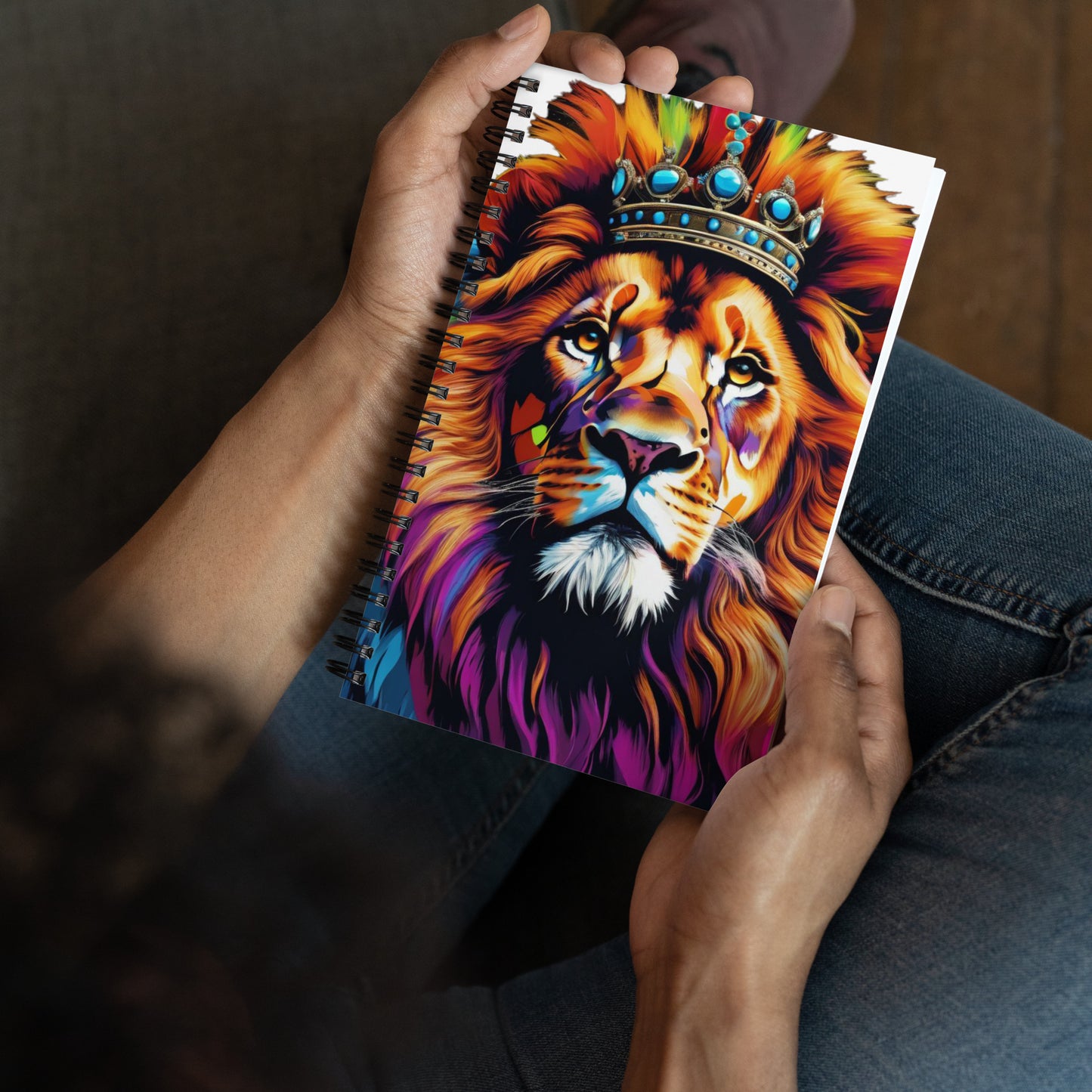 Spiral notebook - Lion with Colorful Mane and Crown