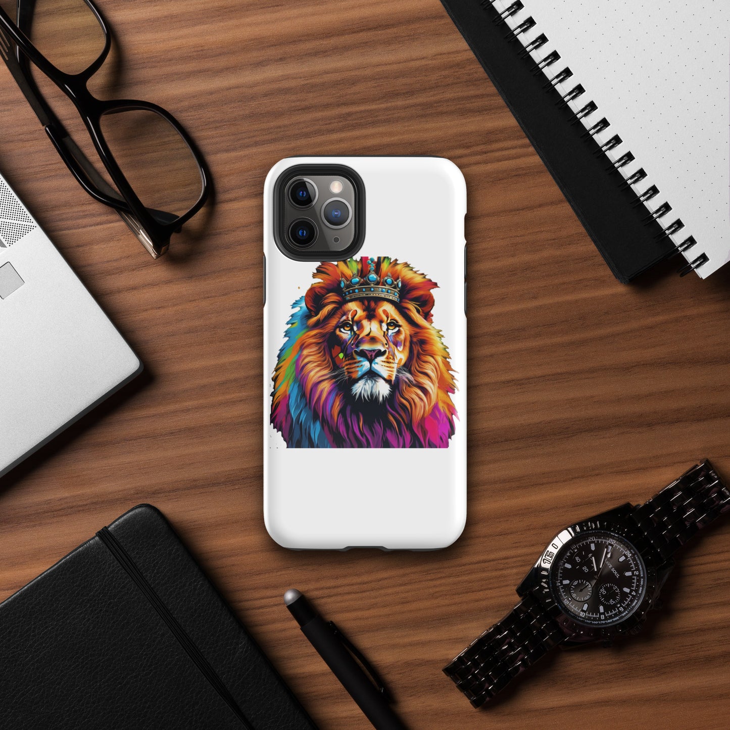 Tough Case for iPhone® - Lion with Colorful Mane and Crown