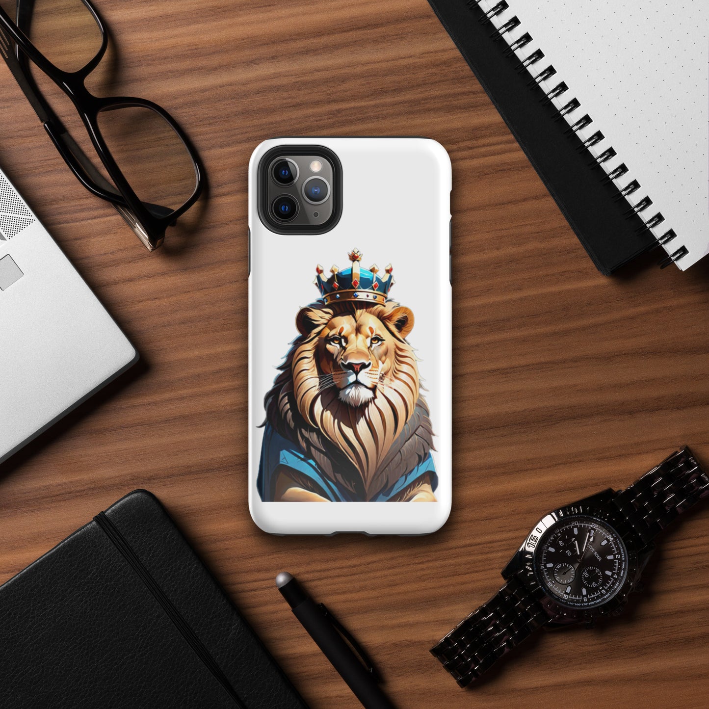 Tough Case for iPhone® - Lion with Blue Attire and Crown