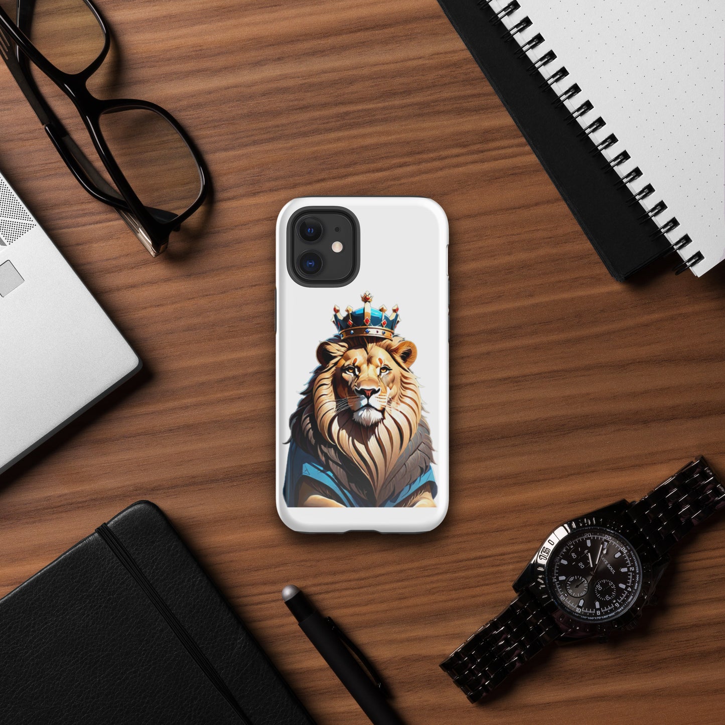 Tough Case for iPhone® - Lion with Blue Attire and Crown