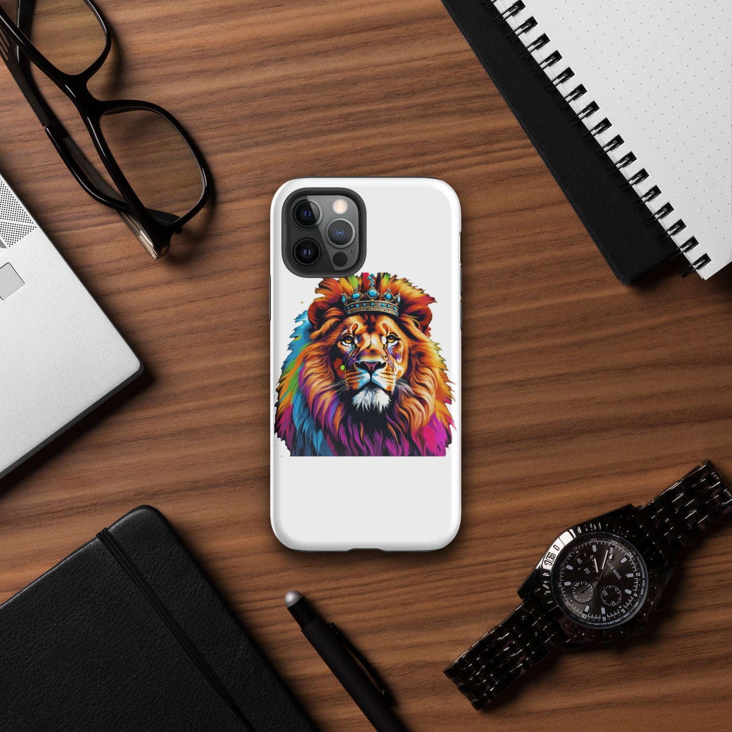 Tough Case for iPhone® - Lion with Colorful Mane and Crown