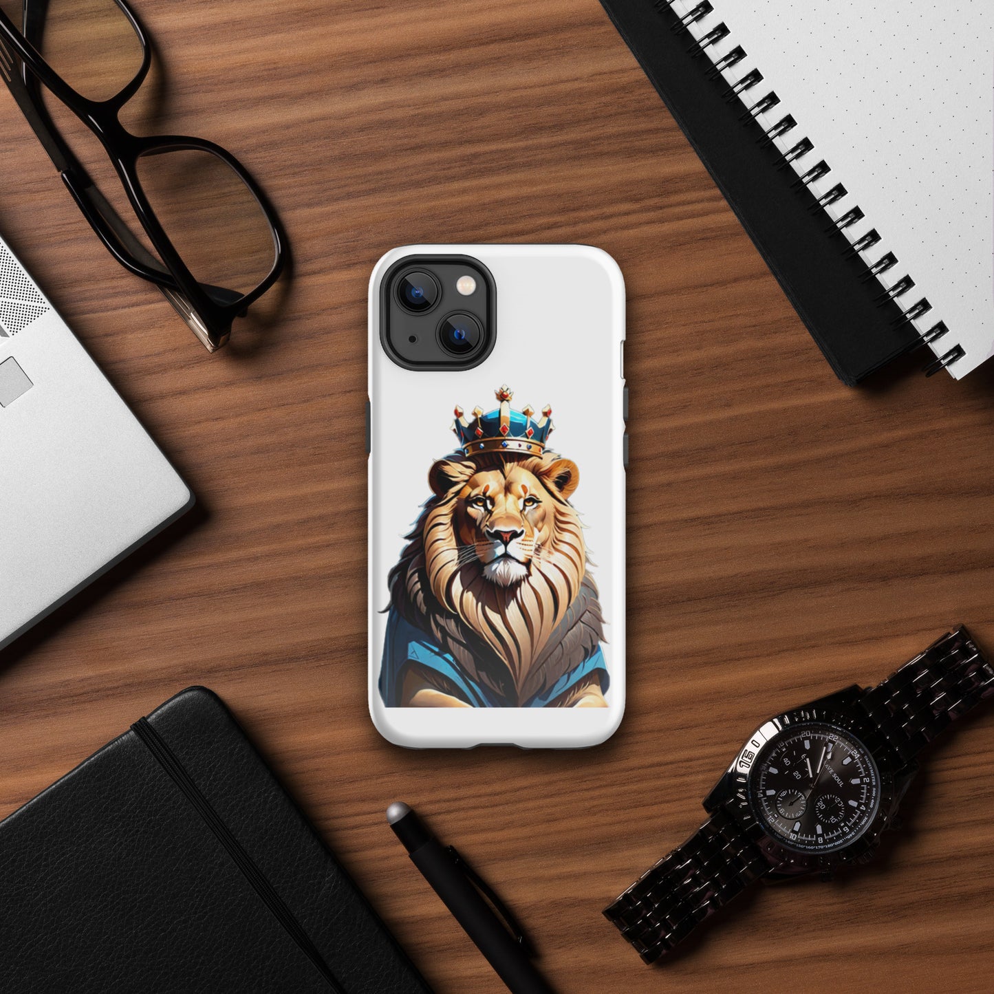 Tough Case for iPhone® - Lion with Blue Attire and Crown