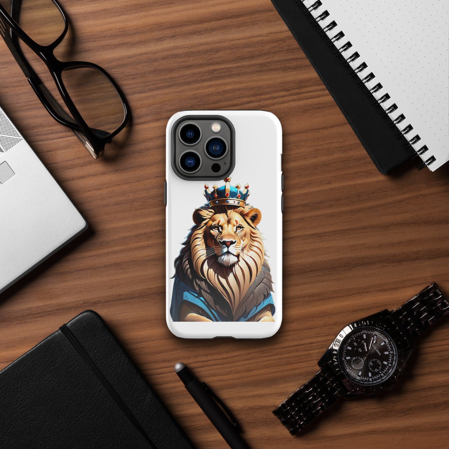 Tough Case for iPhone® - Lion with Blue Attire and Crown