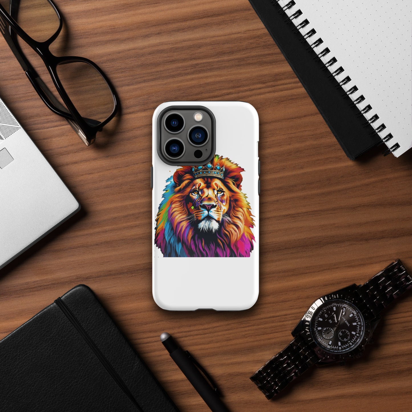 Tough Case for iPhone® - Lion with Colorful Mane and Crown