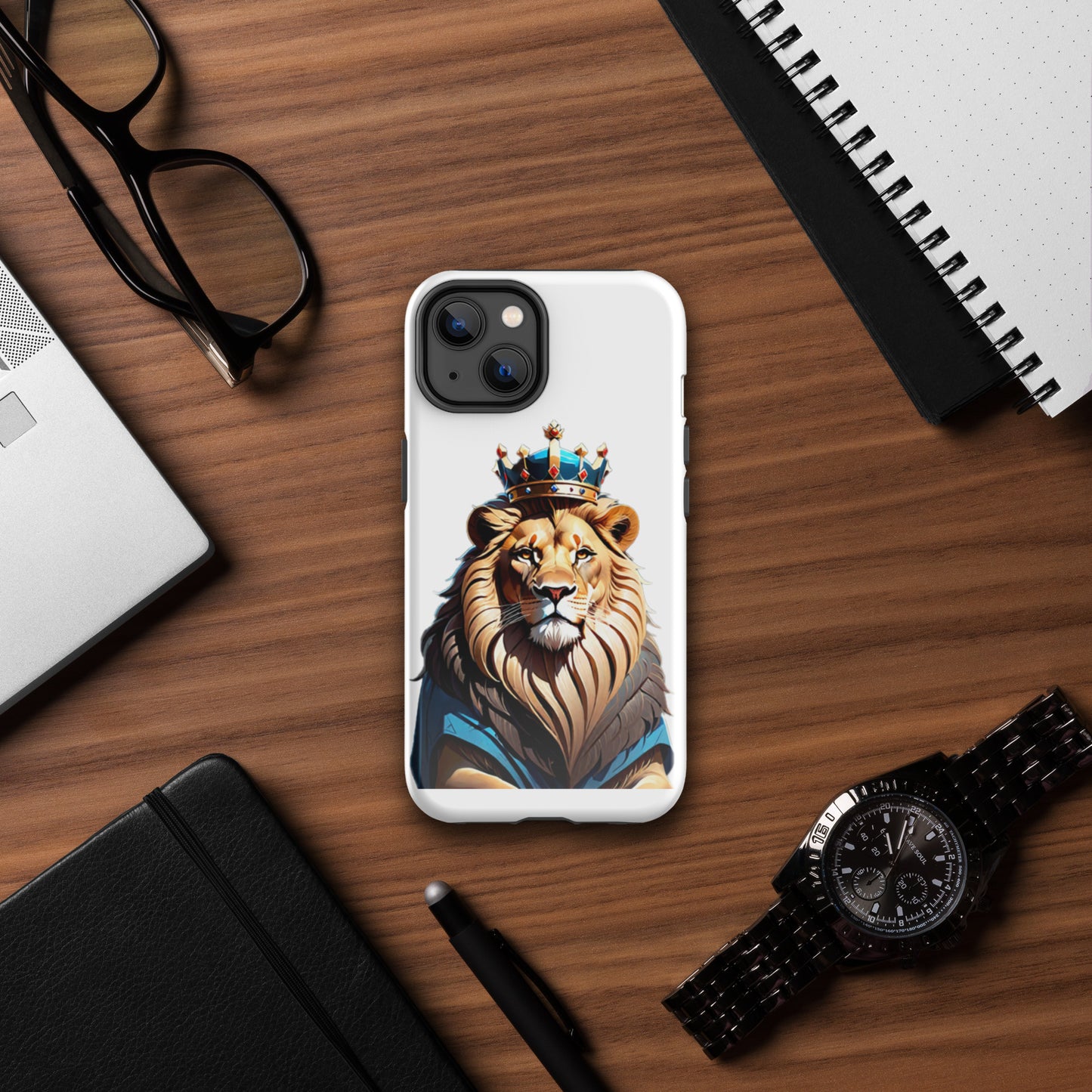 Tough Case for iPhone® - Lion with Blue Attire and Crown