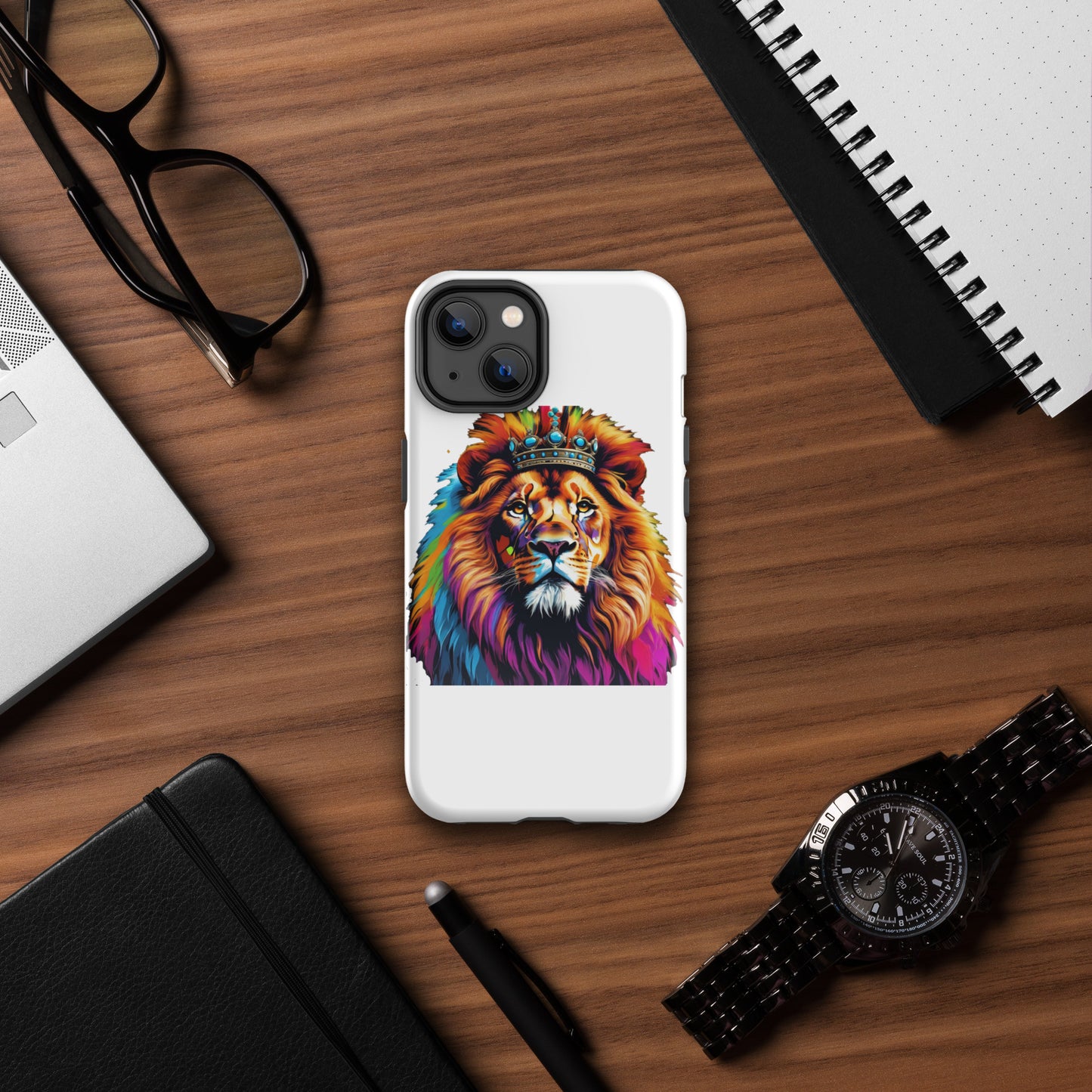 Tough Case for iPhone® - Lion with Colorful Mane and Crown