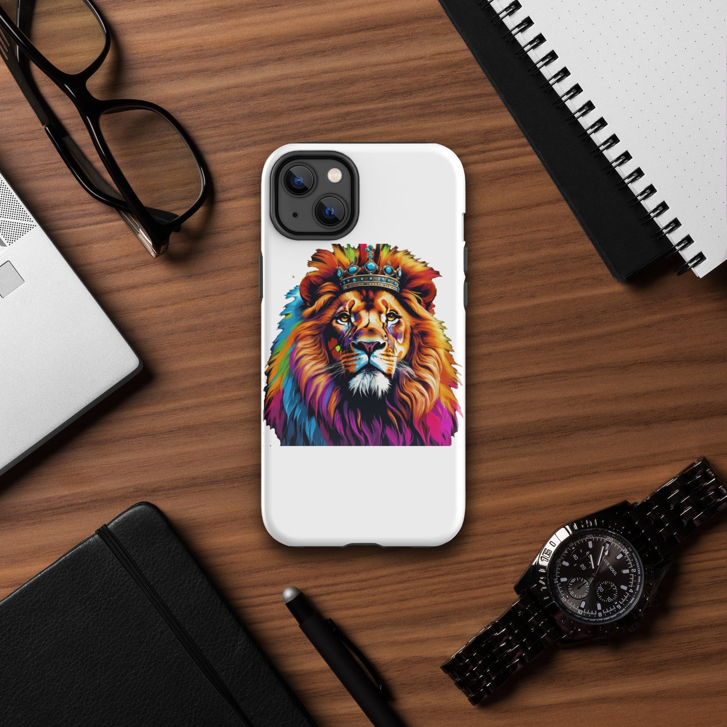 Tough Case for iPhone® - Lion with Colorful Mane and Crown